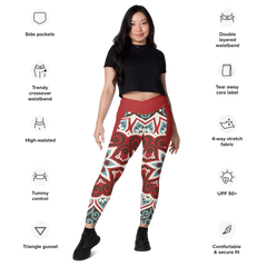 Gypsy Pattern Crossover leggings with pockets