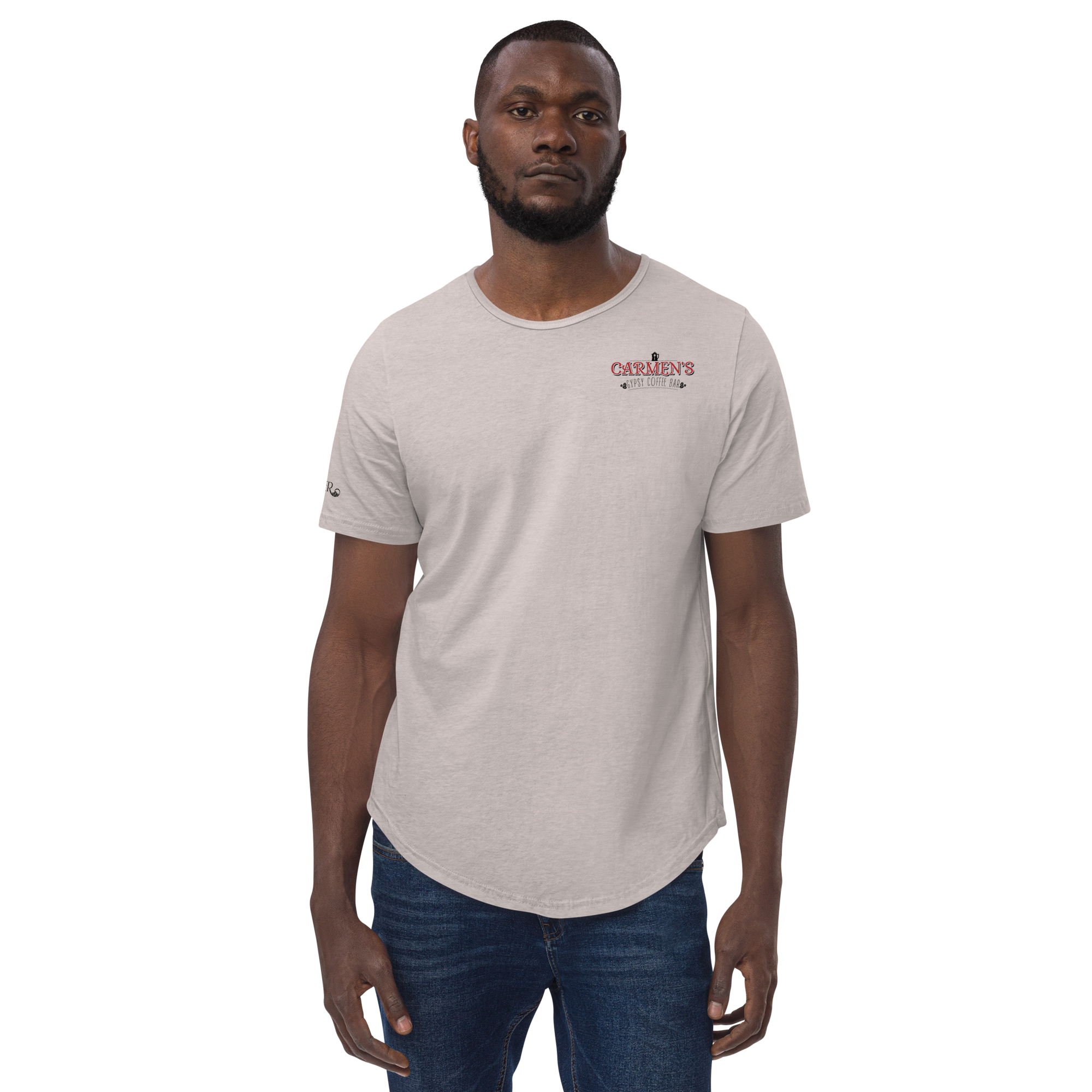 Curved hem top t shirt